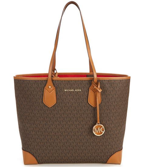 brown michael kors purse with orange strap|Michael Kors brown tote handbags.